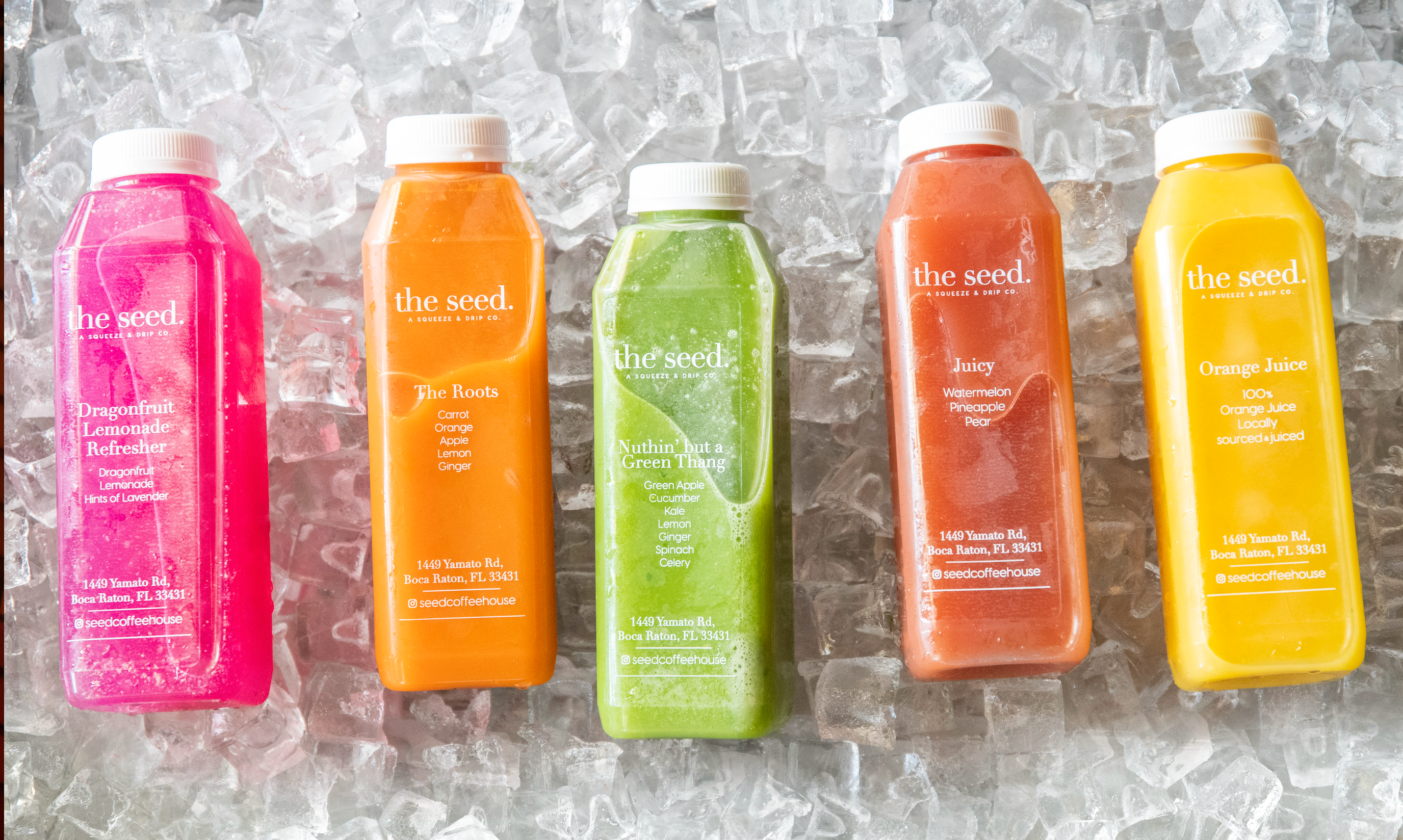 Dragonfruit Lemonade Refresher and freshly squeezed juices